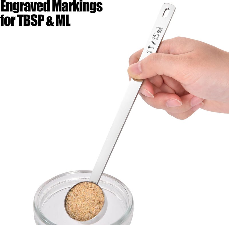 Doosu 18/8 Stainless Steel Coffee Scoop, Food-Grade Metal Measuring Spoon with 6.9in Long Handle, Tablespoon Scooper for Coffee Beans, Ground Coffee, Espresso, Protein Powders, Tea, Sugar (1 Tbsp) - Image 4